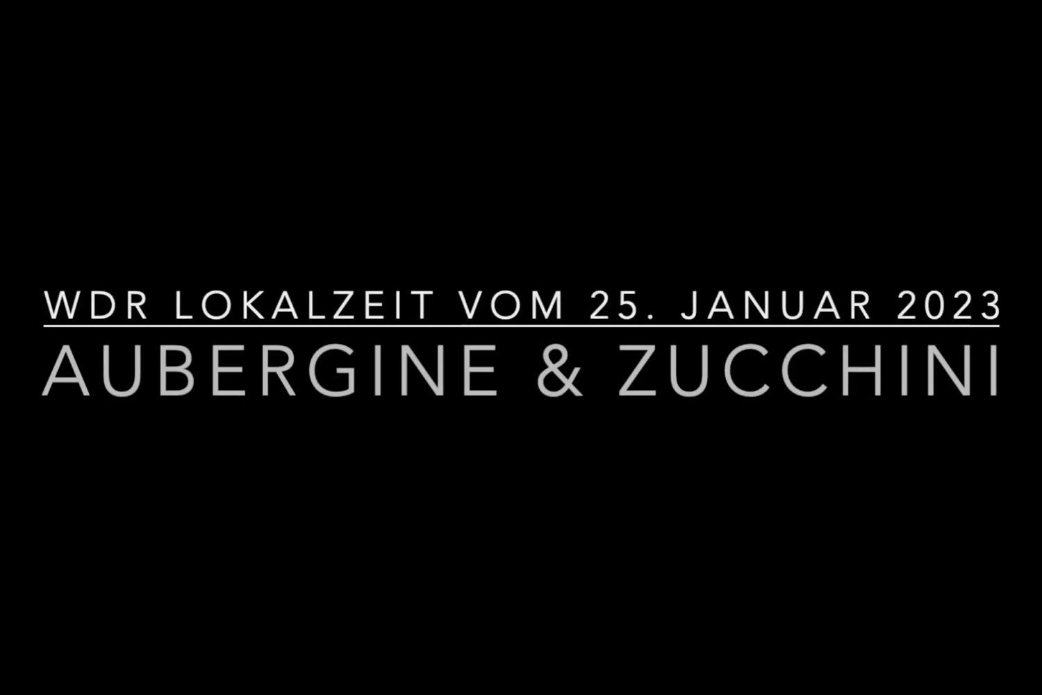 Titelgrafik zum WDR-Lokalzeit-Beitrag über Aubergine & Zucchini vom 25. Januar 2023